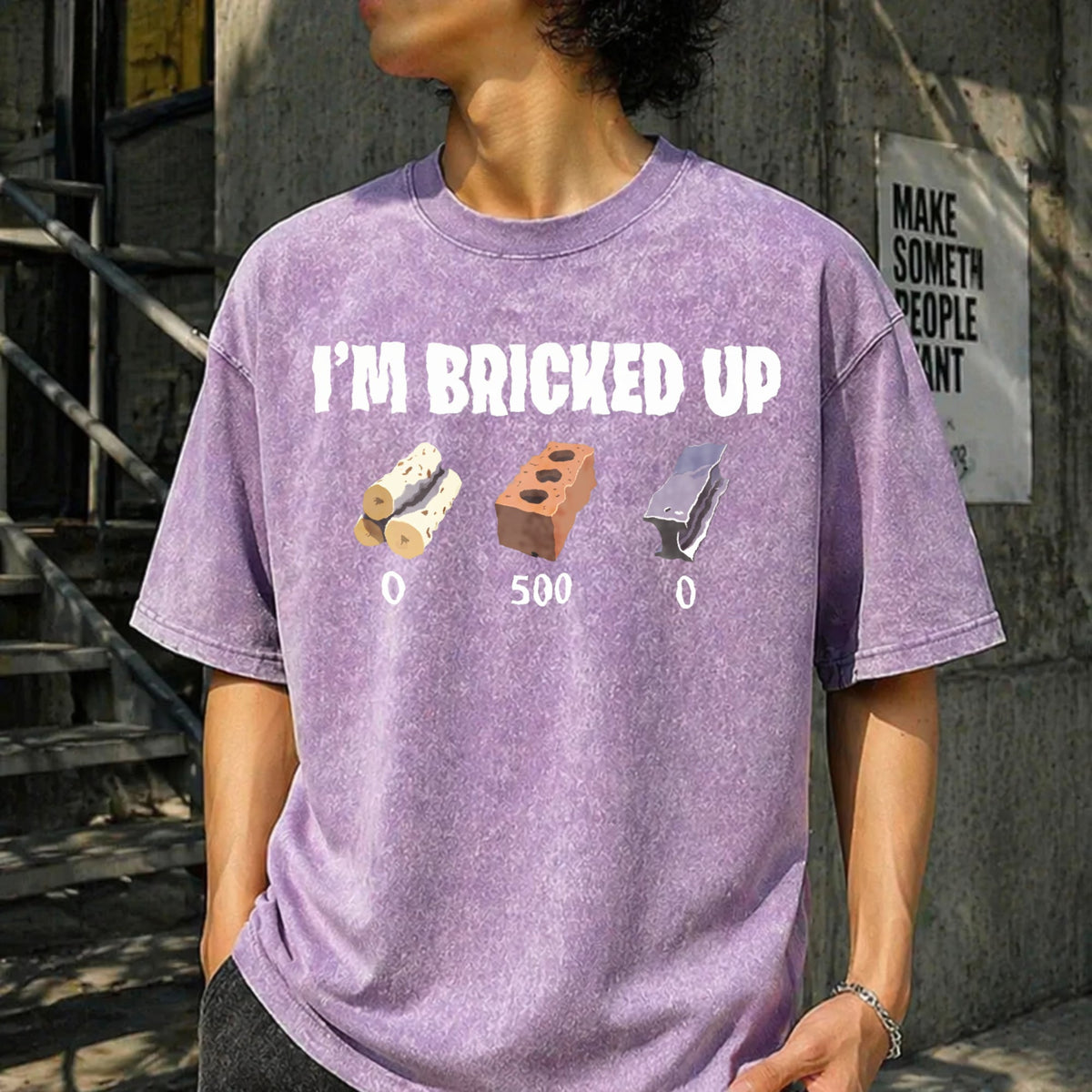 I'm Bricked Up Meme Vintage Washed T-Shirt product image 6
