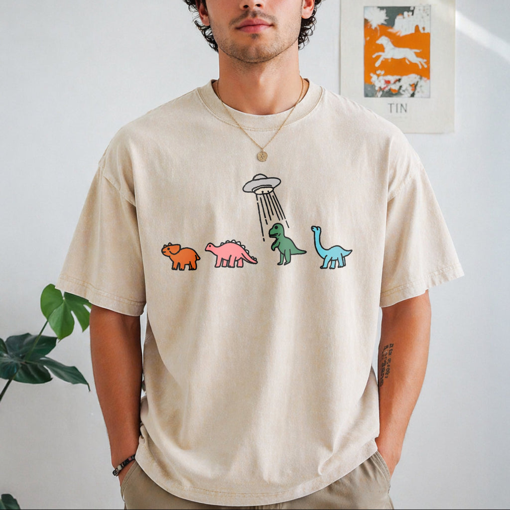 UFO Dinosaur Vintage Washed T-Shirt product image 1
