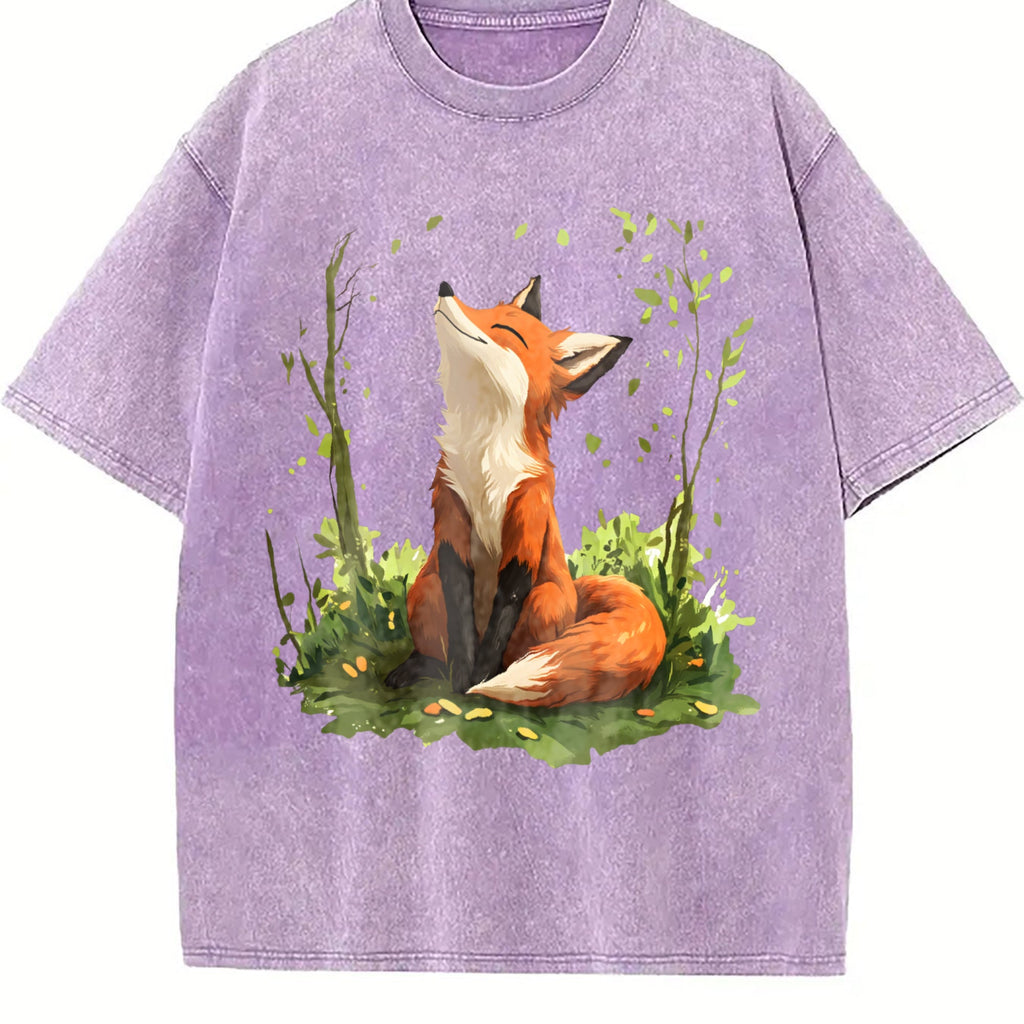 Autumn A Spring Floral And Fox Vintage Washed T-Shirt product image 6