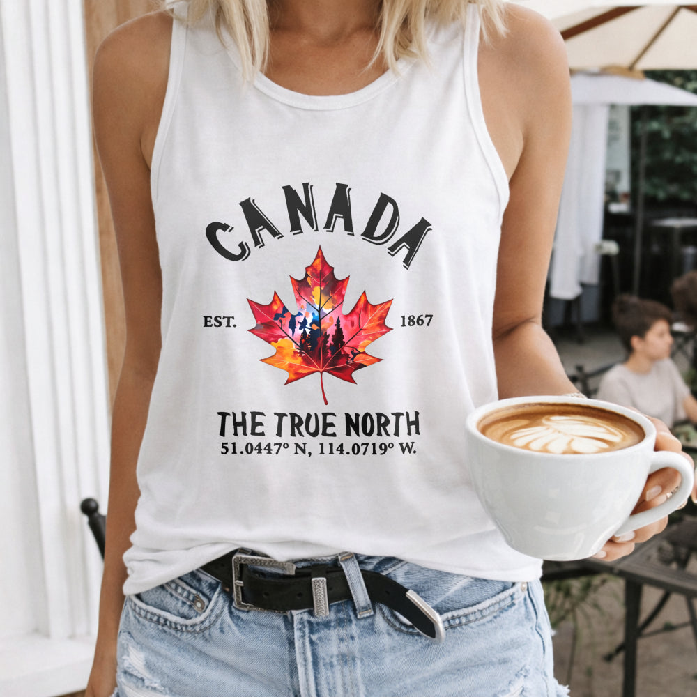 Letters 'canada' And A Maple Leaf Women's Tank Top