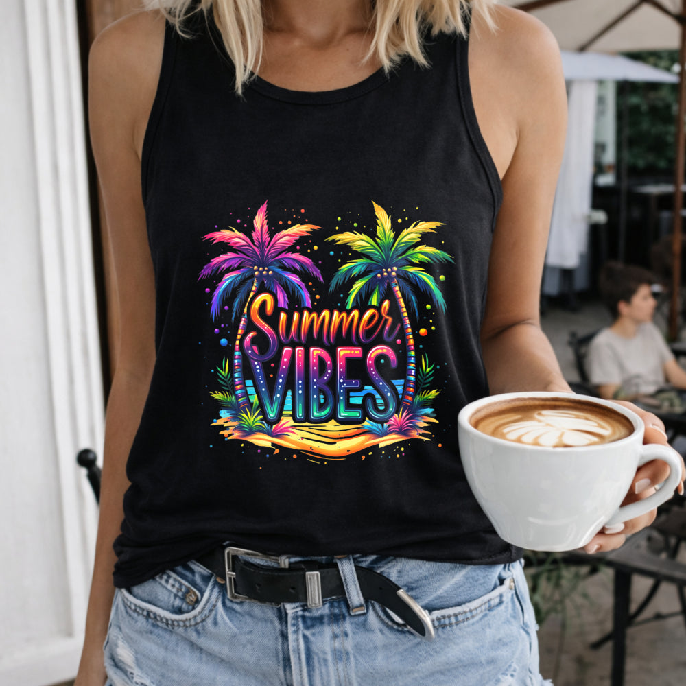 Summer Vibes Palm Trees Women's Tank Top
