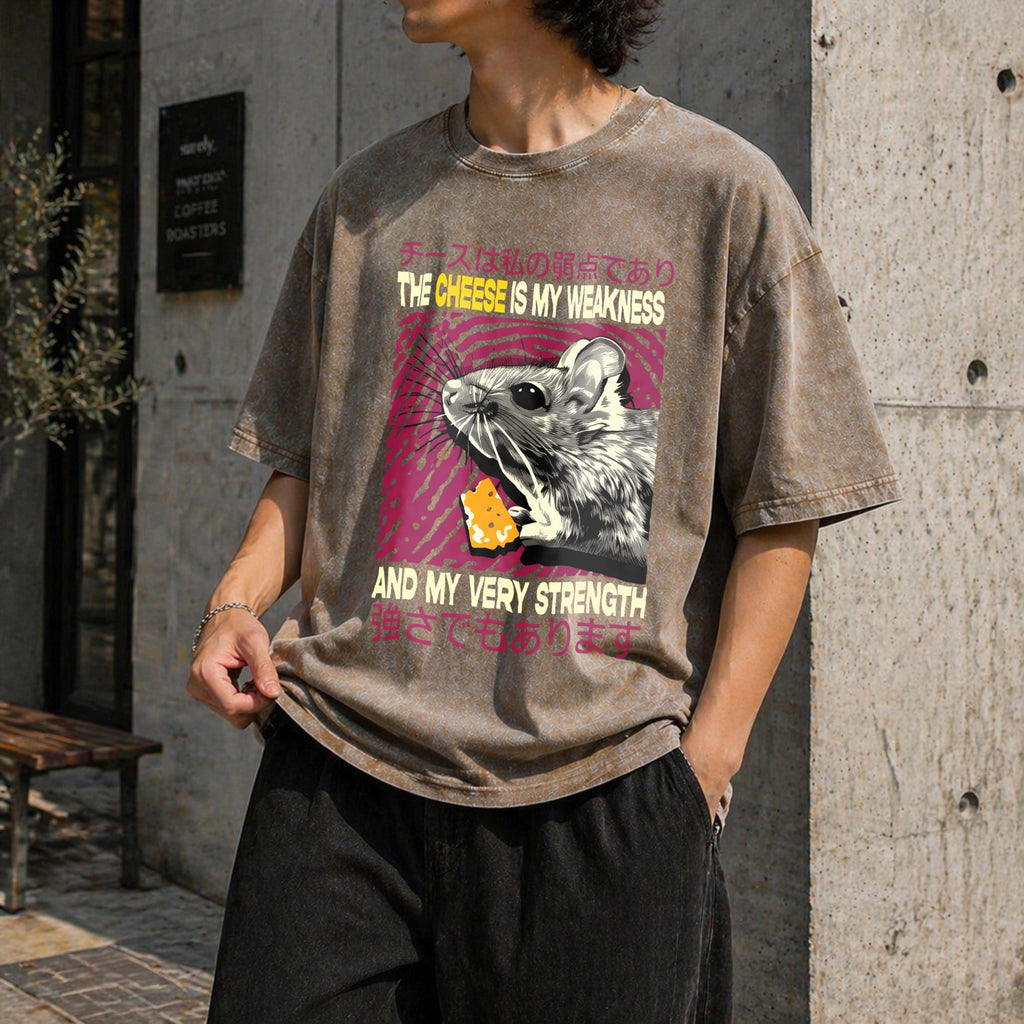 Cheese Is My Strength Vintage Washed T-Shirt product image 3