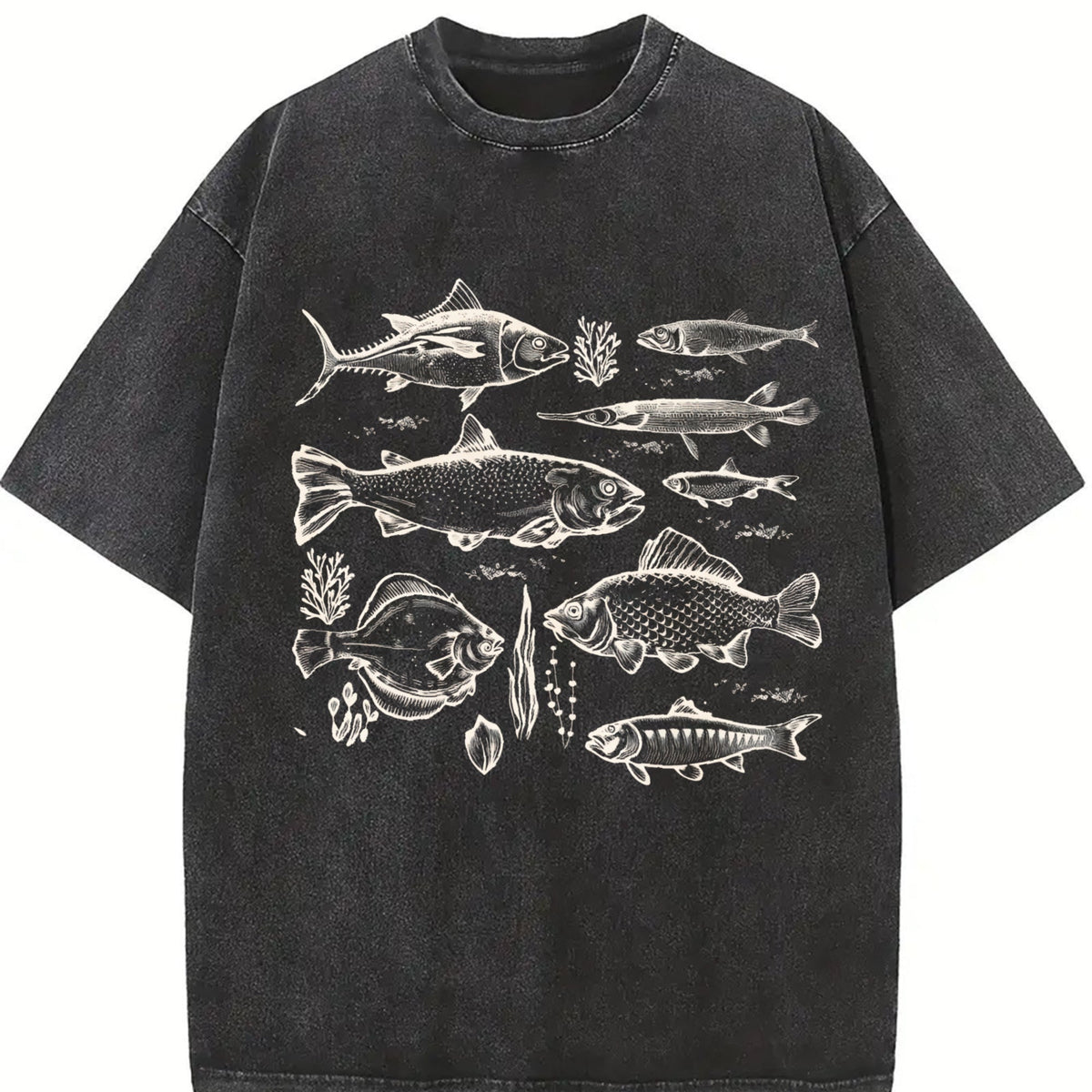 Fish Tattoo 90s Vintage Washed T-Shirt product image 2