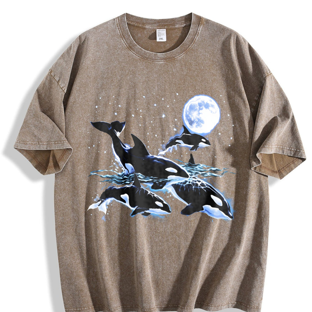 Orca Whale 90s Vintage Washed T-Shirt product image 3