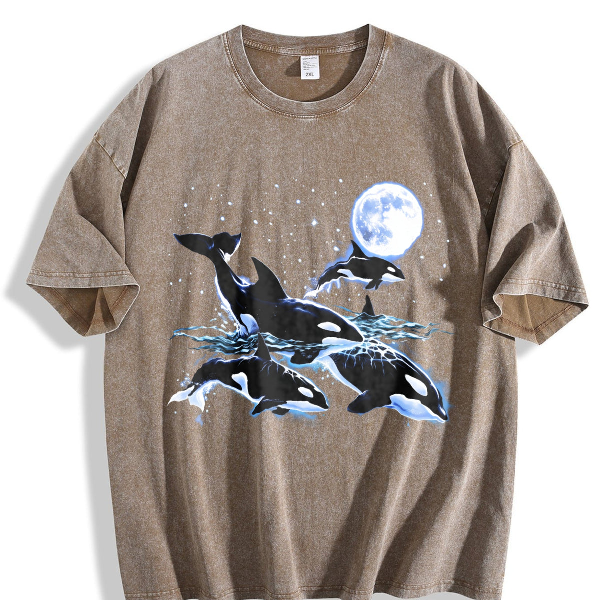 Orca Whale 90s Vintage Washed T-Shirt product image 3
