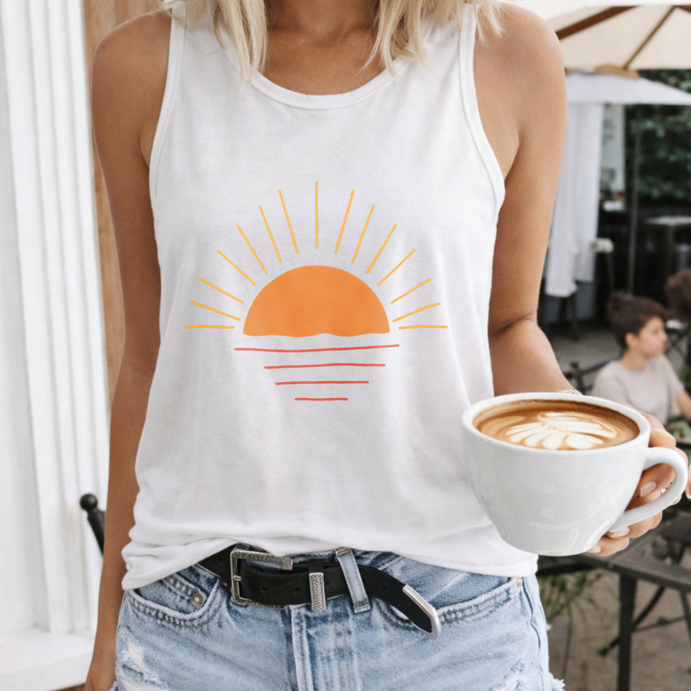 Orange Sunset Horizon Women's Tank Top