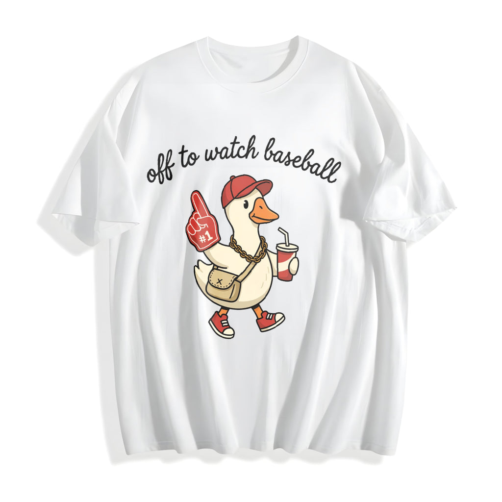 Off To Watch Baseball Goose Cotton T-Shirt product image 2