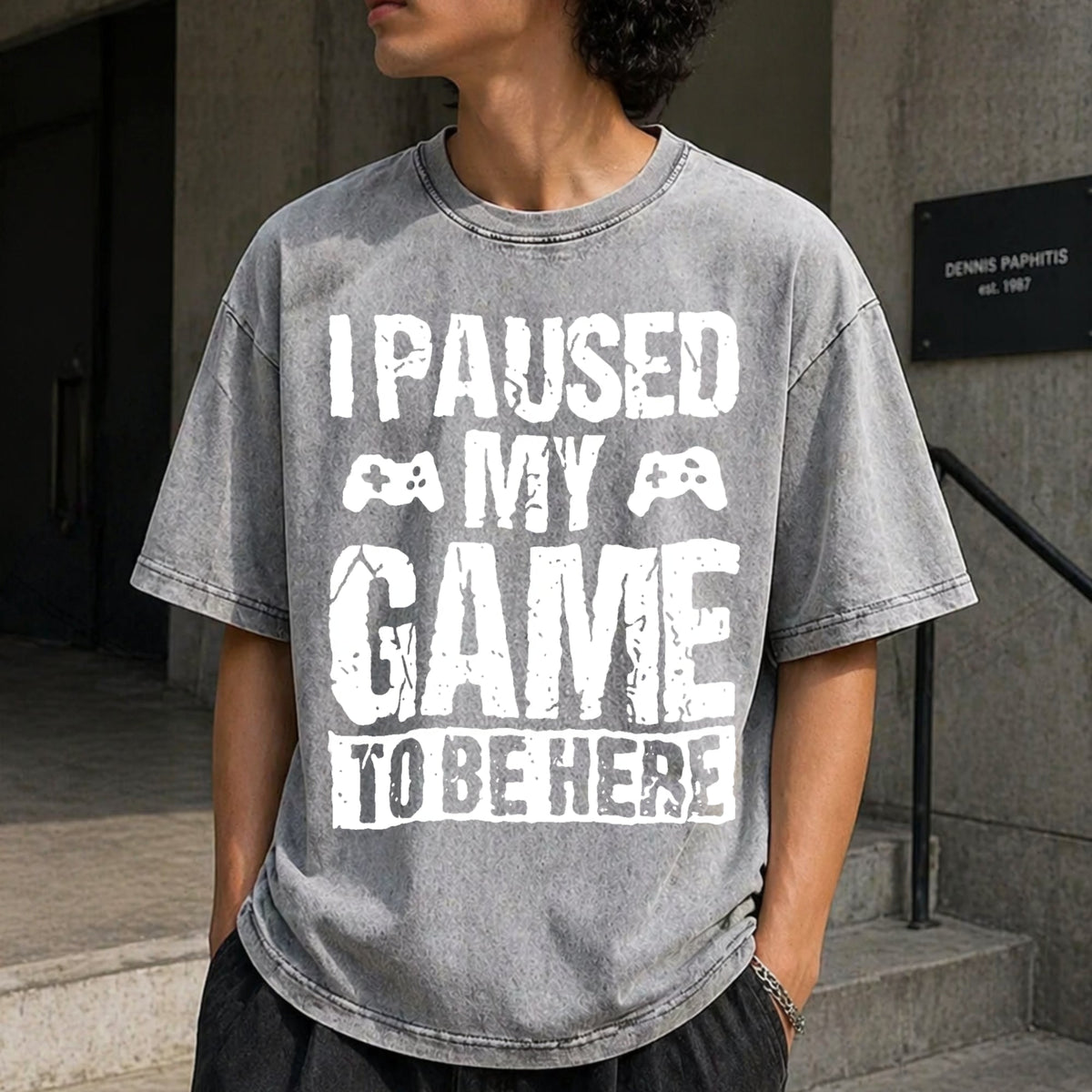 I Paused My Game To Be Here Gamer Fun Gaming Themed Vintage product image 5
