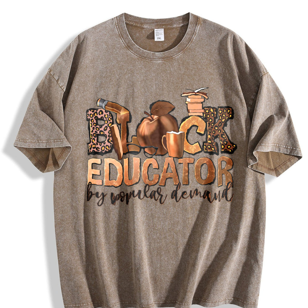 Black Educator Vintage Washed T-Shirt product image 3