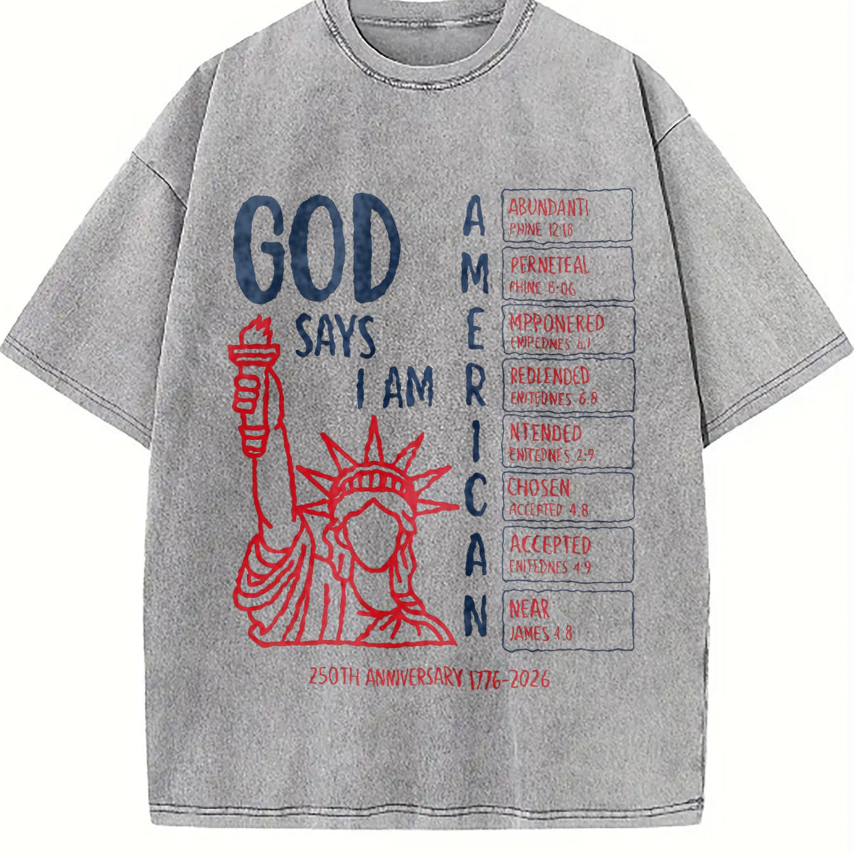 Christian Bible Verse 250 Years Vintage Washed T-Shirt product image 4