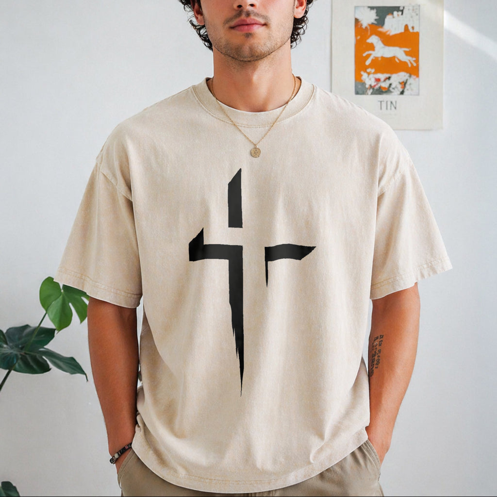 Patterned Cross Vintage Washed T-Shirt product image 1