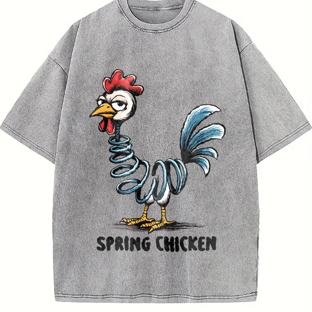Funny Spring Chicken Vintage Washed T-Shirt product image 5