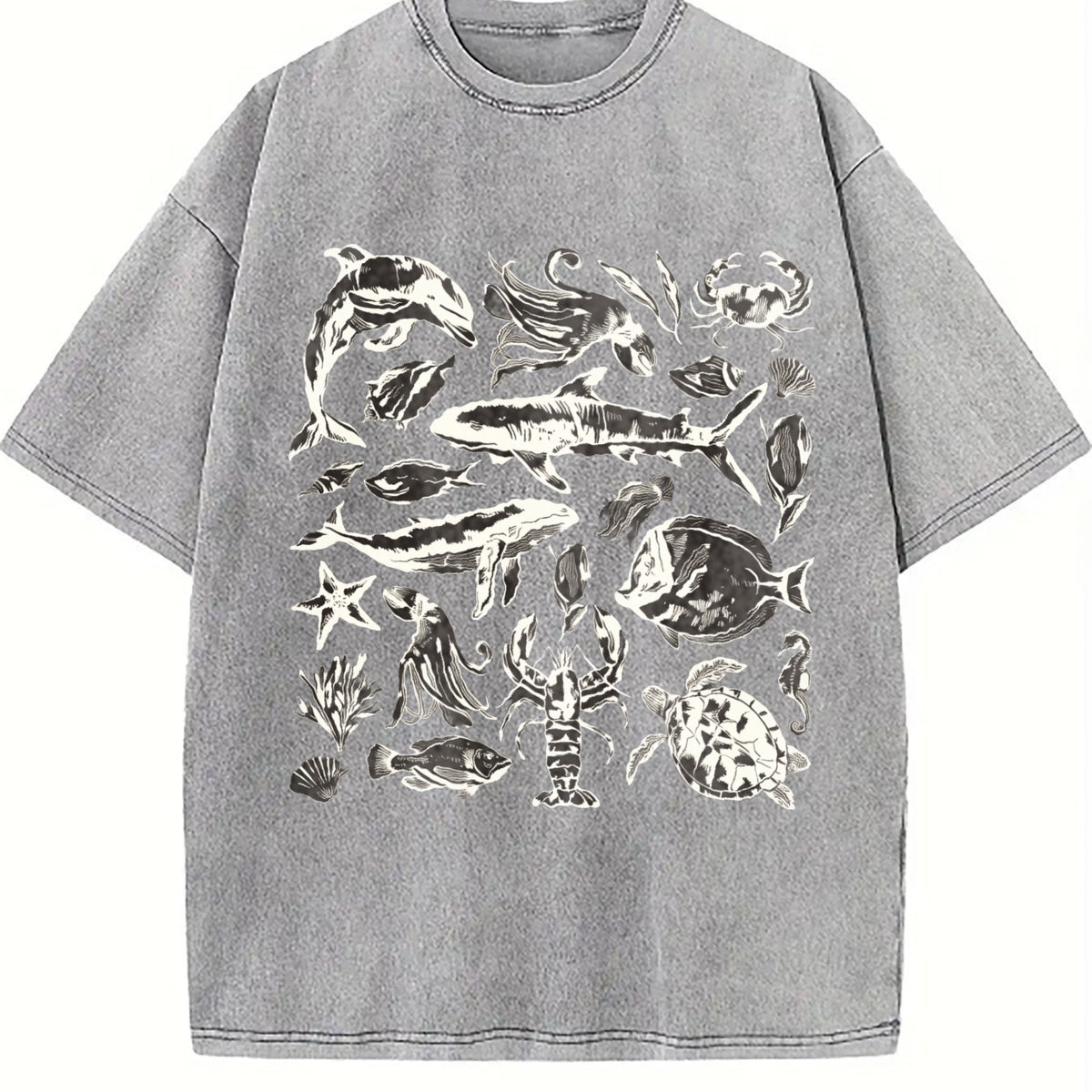 Sea Animals 90s Vintage Washed T-Shirt product image 5
