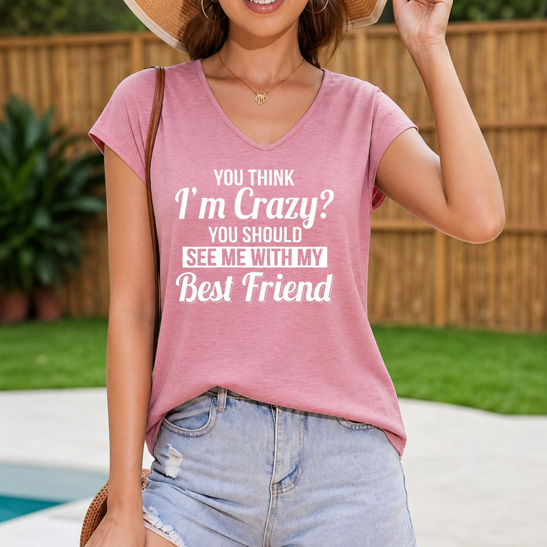 Going Out Or As Women's V-Neck Tank Top