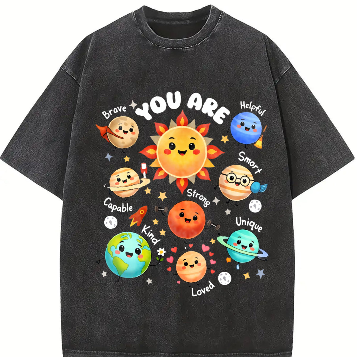 You Are Positive Affirmation Solar System Vintage Washed product image 2