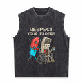 Funny Gamer Console Old School Gaming Lover Unique Humor Men's Washed Tank Top