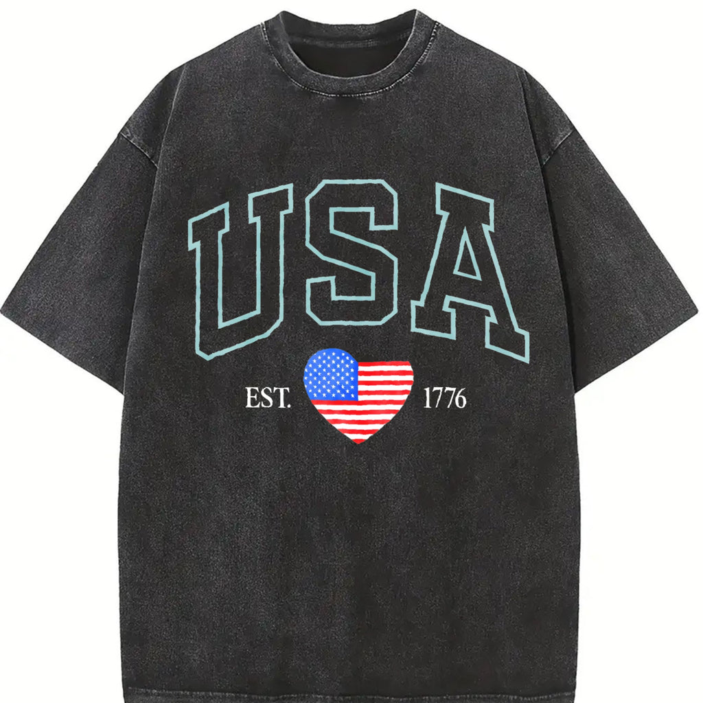USA Flag Vintage Washed T-Shirt product image 2