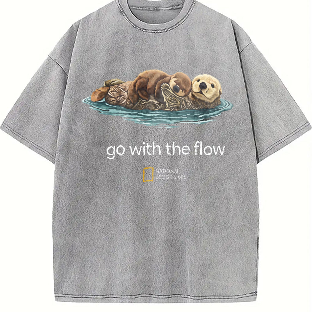 Cute Sea Otter Go With The Flow National Geographic Vintage product image 5