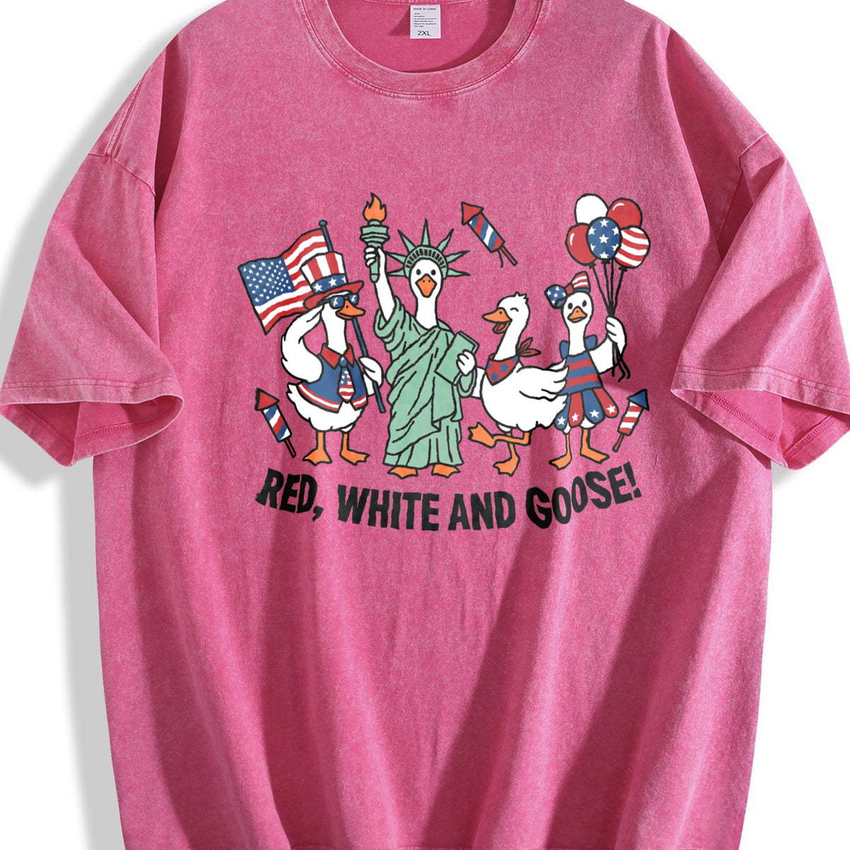 Red White And Goose Vintage Washed T-Shirt product image 5