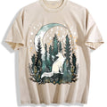 Bohemian Night Fox & Pine Forest - Stretch Vintage Washed product image 1
