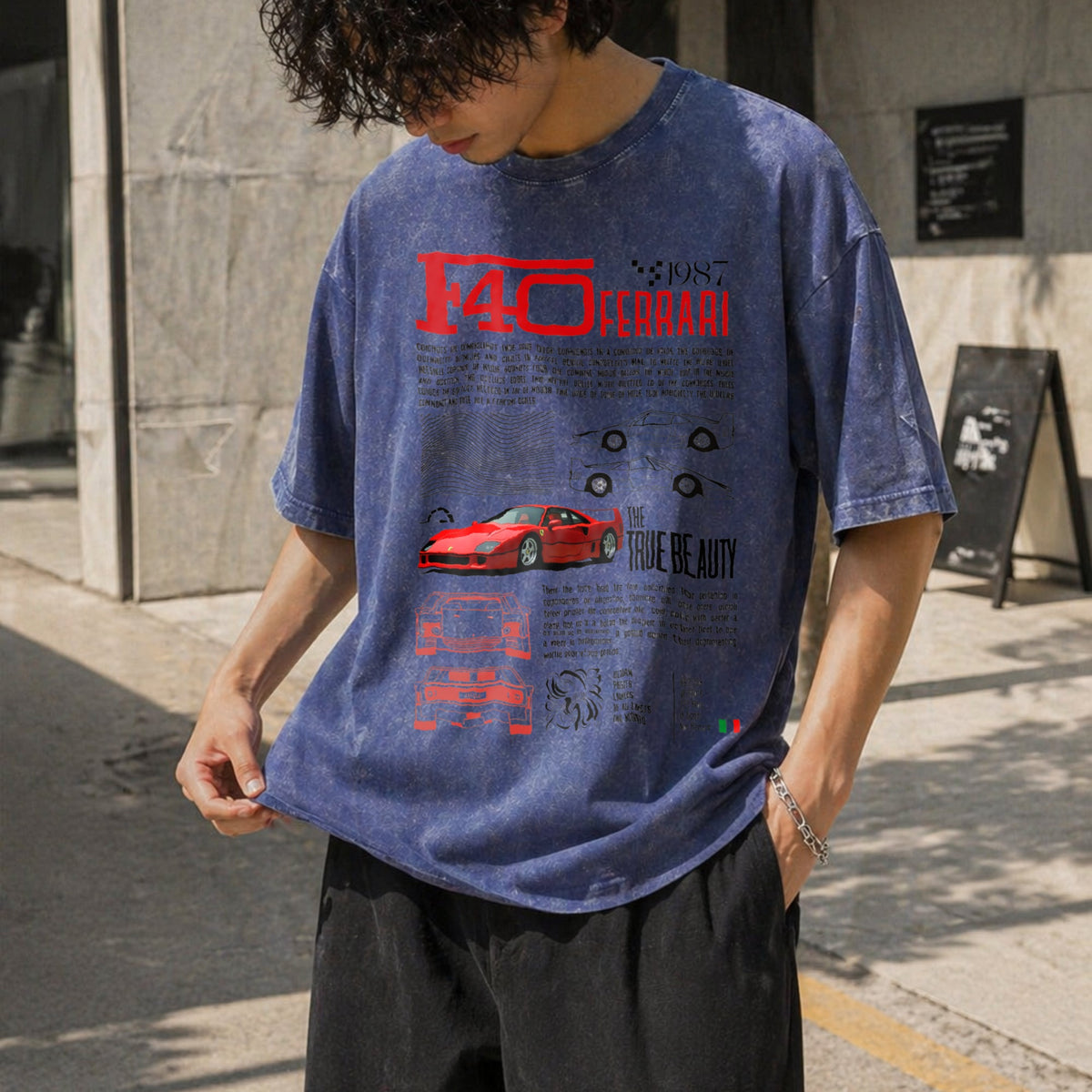 F40 Supercar Racing Vintage Washed T-Shirt product image 8