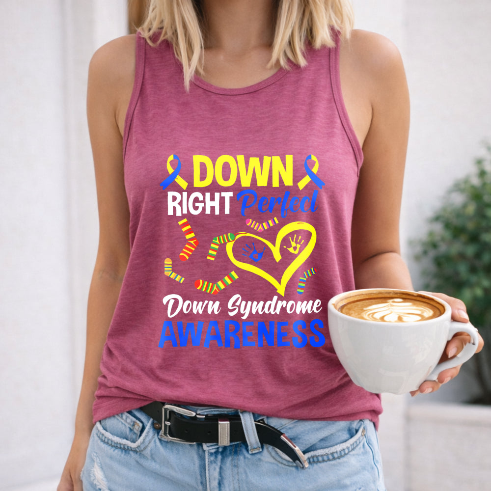 Syndrome Awareness - Vibrant Red With Right Perfect Lettering Women's Tank Top