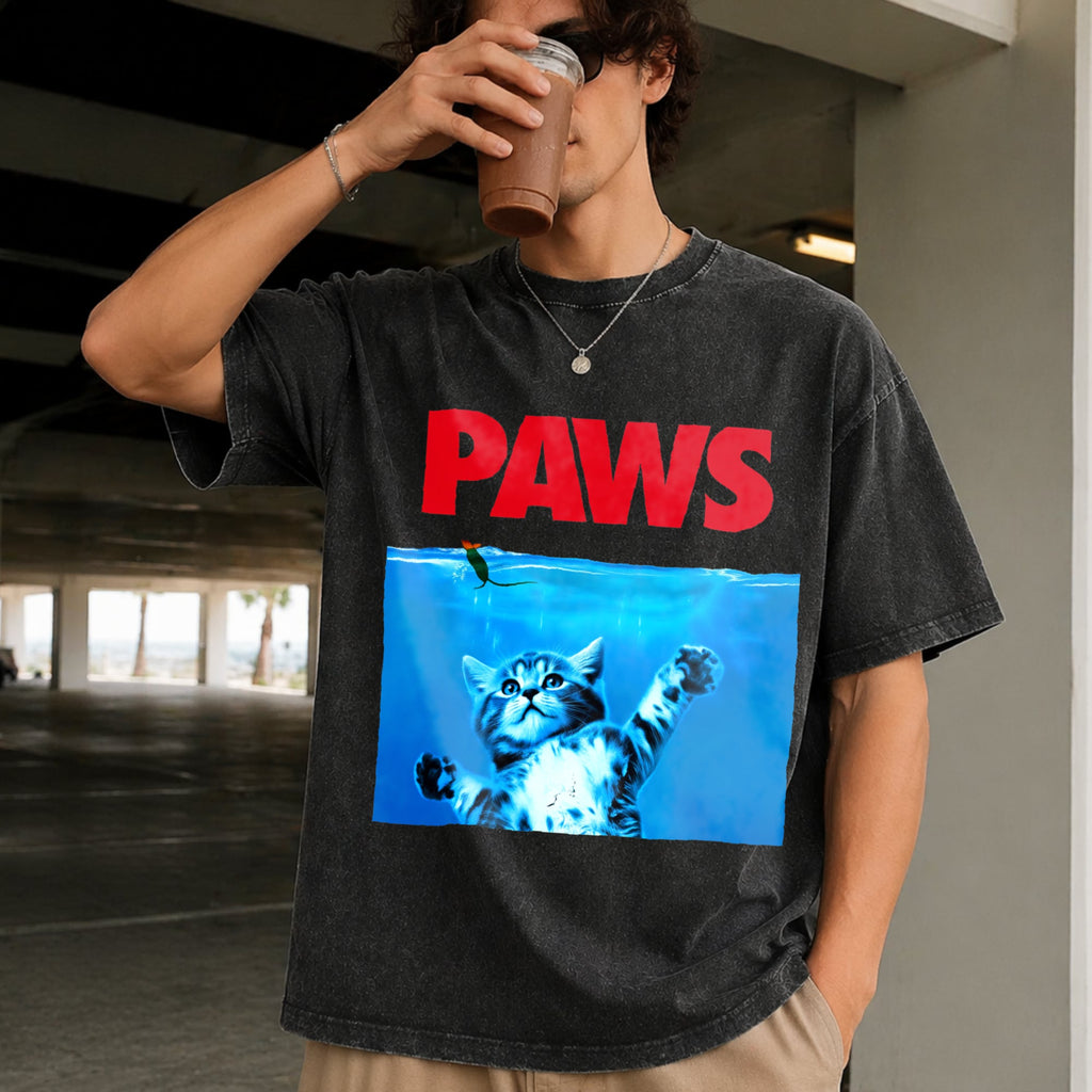 Xiongying Paws Cat And Mouse Vintage Washed T-Shirt product image 2