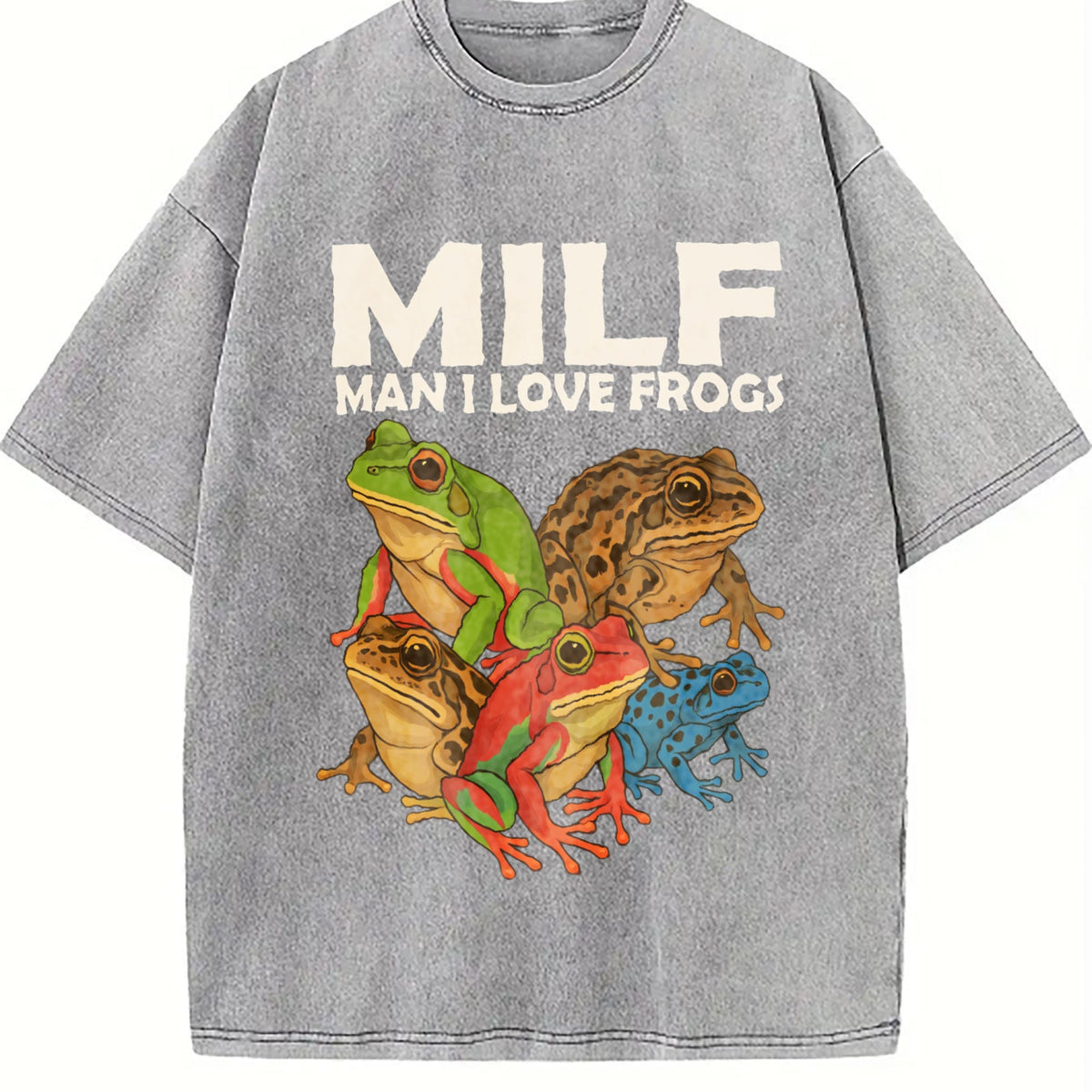 Milf Man I Love Frogs 90s Vintage Washed T-Shirt product image 5