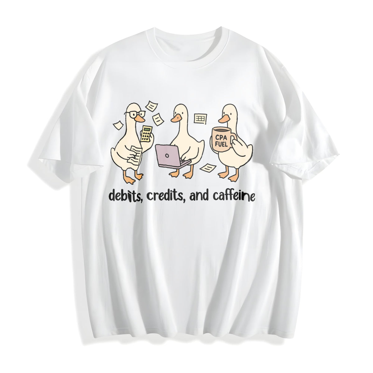 Funny Accountant Goose Cotton T-Shirt product image 2
