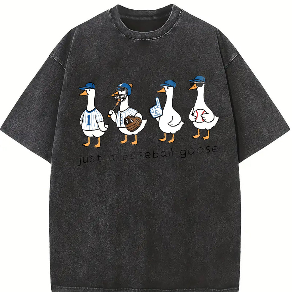 Baseball Goose Game Day Vintage Washed T-Shirt product image 2
