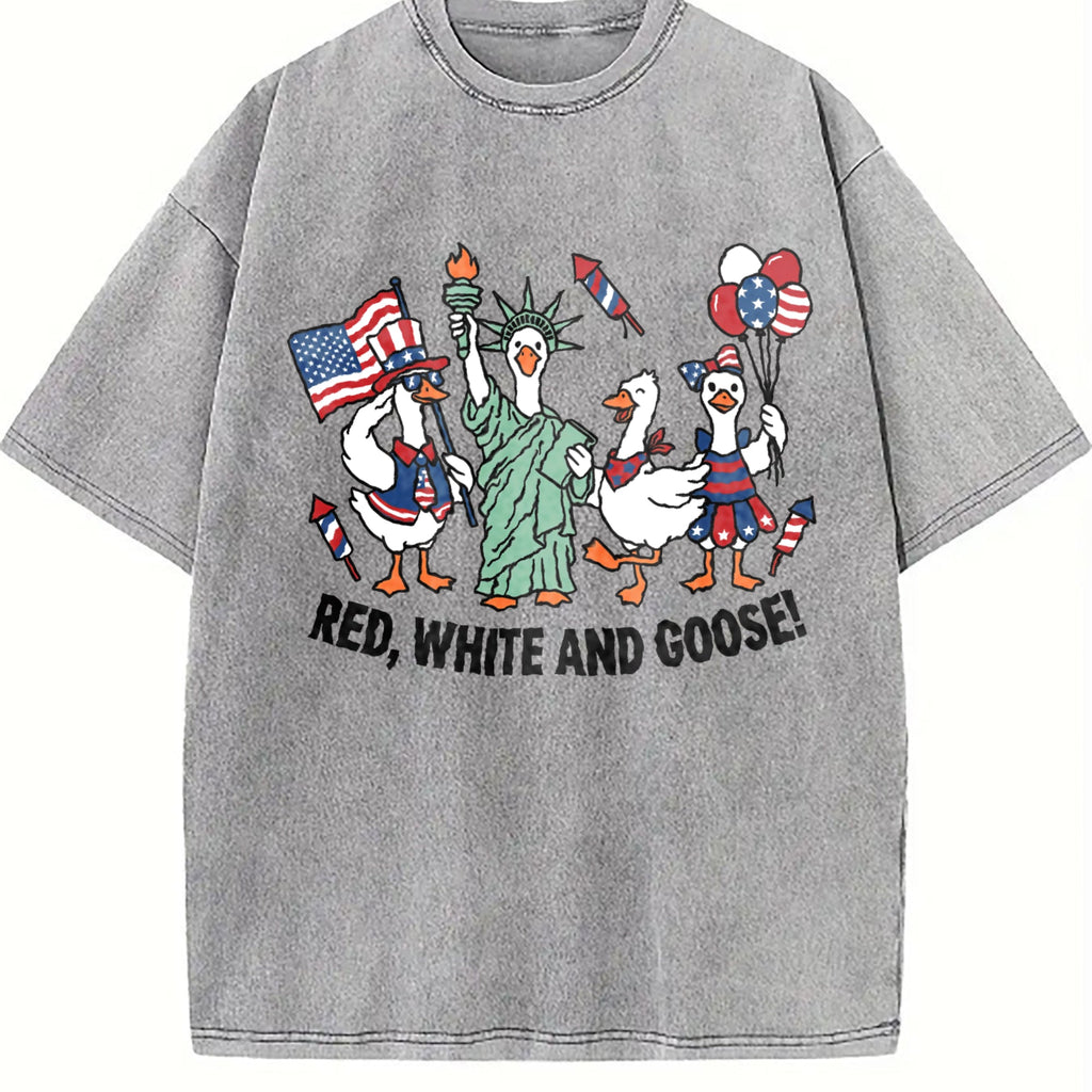 Red White And Goose Vintage Washed T-Shirt product image 4