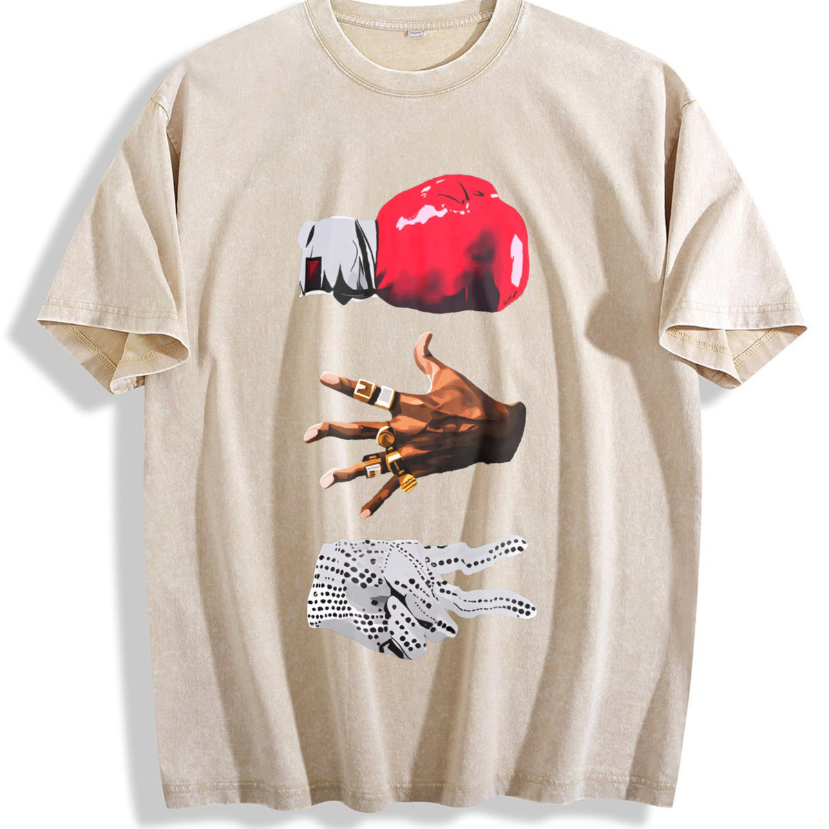 Red Fist And Golden Ring Gestures Vintage Washed T-Shirt