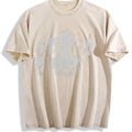 Black With Abstract Character Vintage Washed T-Shirt product image 1