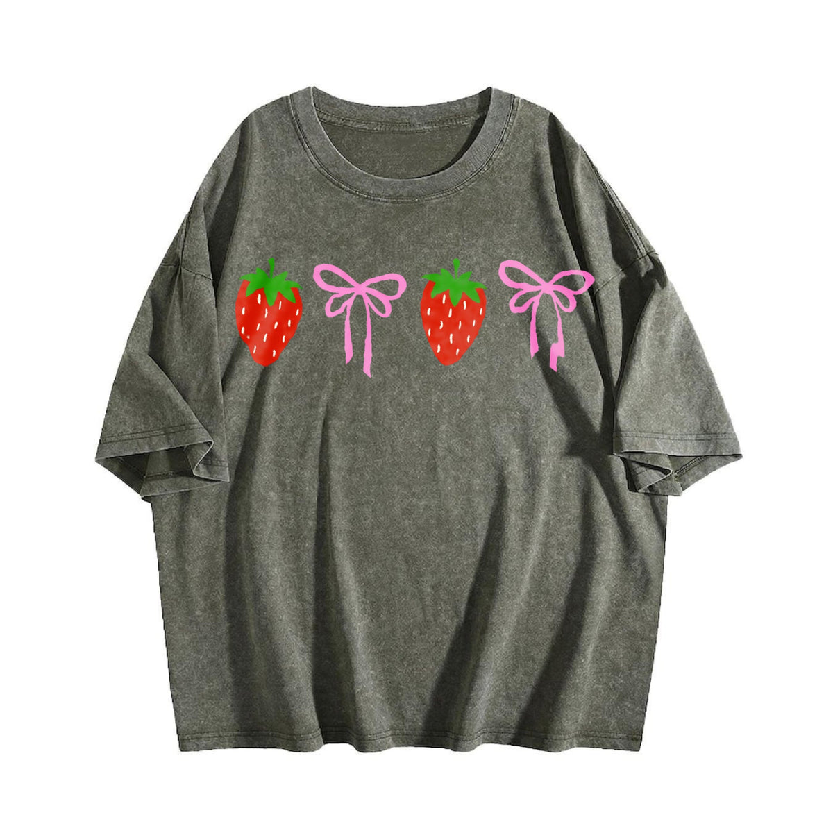 Strawberry Bow Vintage Washed T-Shirt product image 4