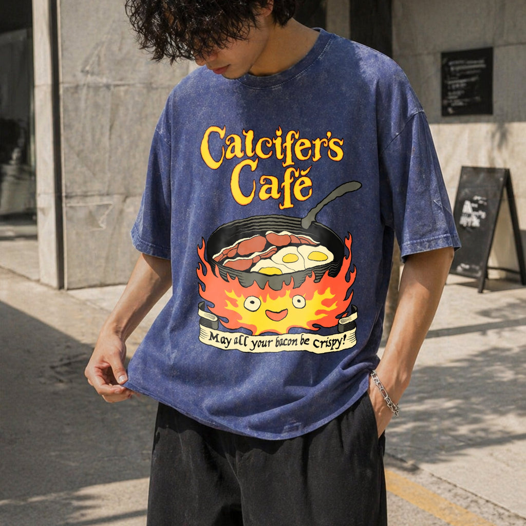 Calcifer's Cafe Howl's Moving Castle Vintage Washed T-Shirt product image 8