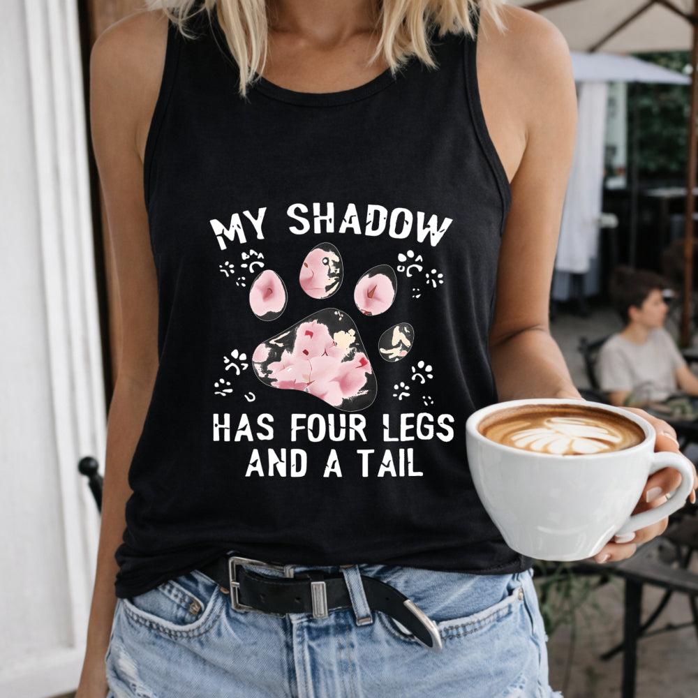 Cartoon Dog Paw Round Women's Tank Top