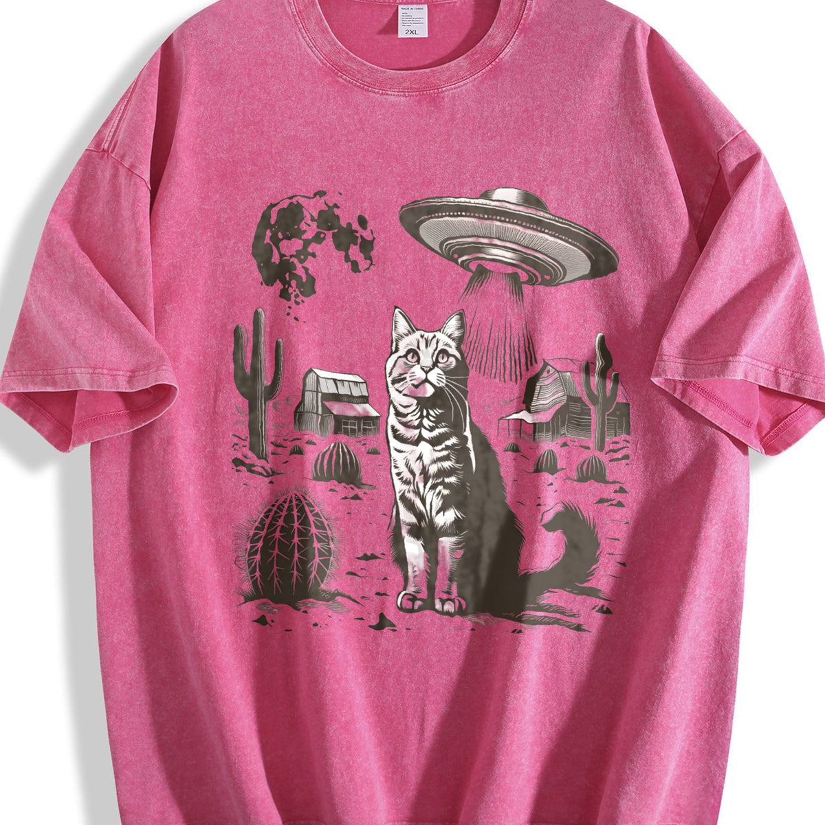 UFO Western Cat Vintage Washed T-Shirt product image 7