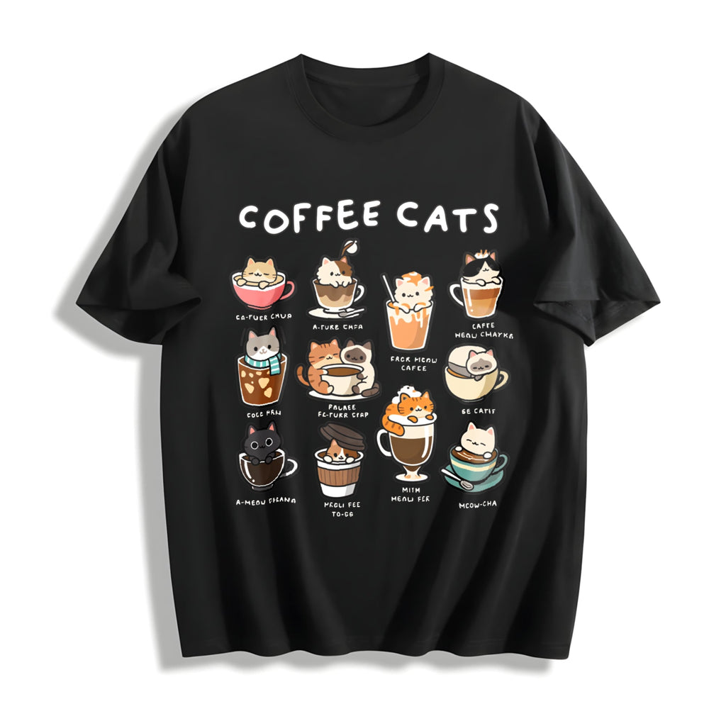 Coffee Cats Cat Drink Cotton T-Shirt product image 1