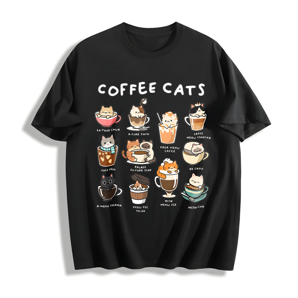 Coffee Cats Cat Drink Cotton T-Shirt product image 1