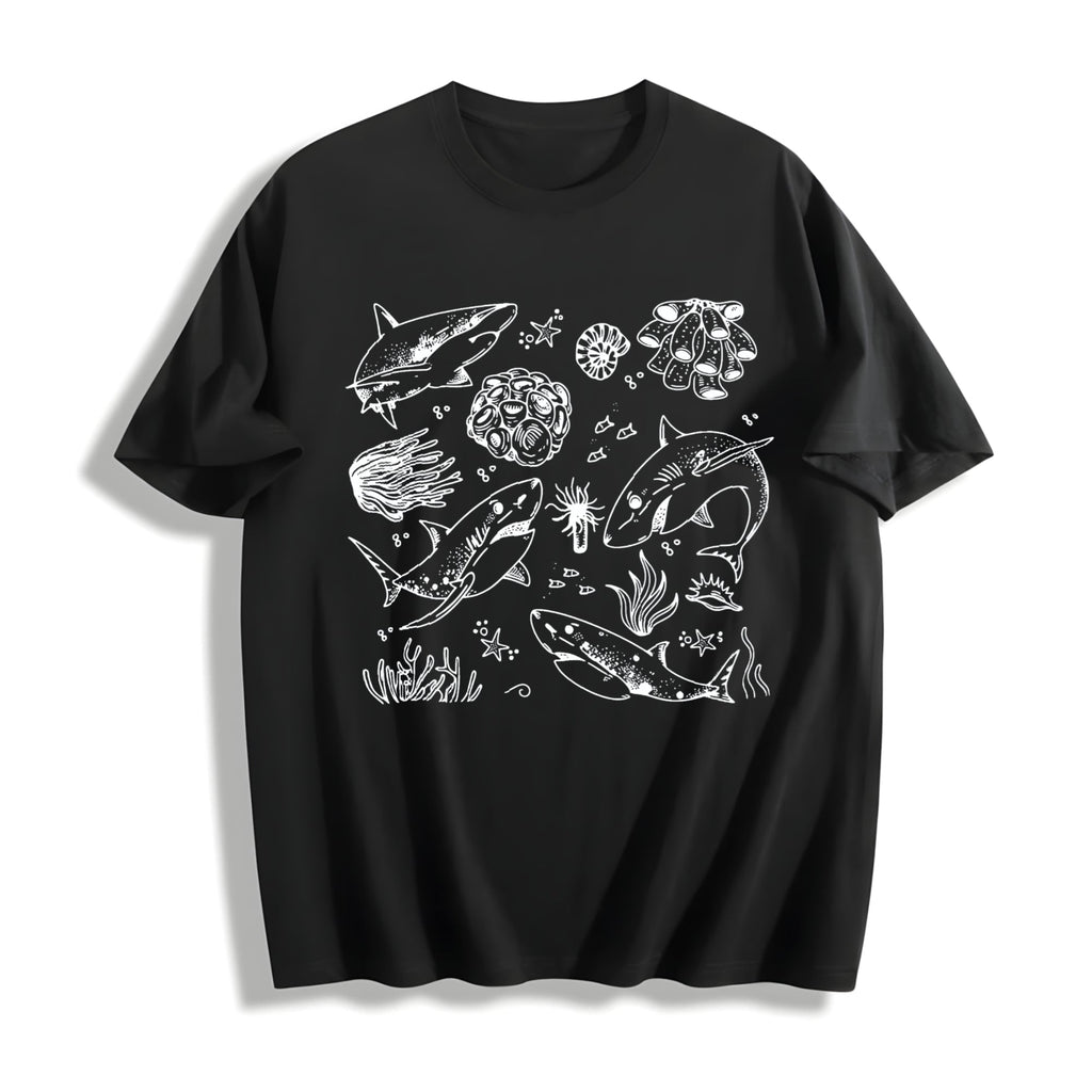 Shark Boho Cotton T-Shirt product image 1