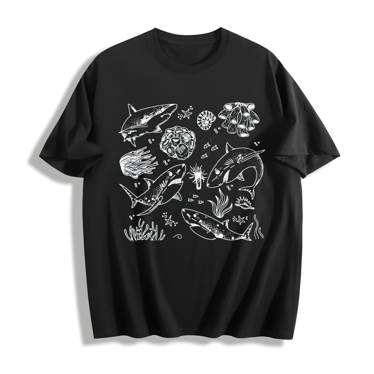 Shark Boho Cotton T-Shirt product image 1