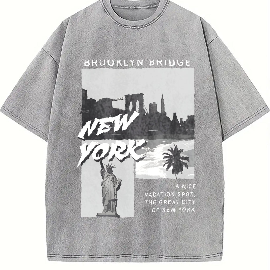 Statue Of Liberty & Palm Tree - Batik Vintage Washed T-Shirt product image 5