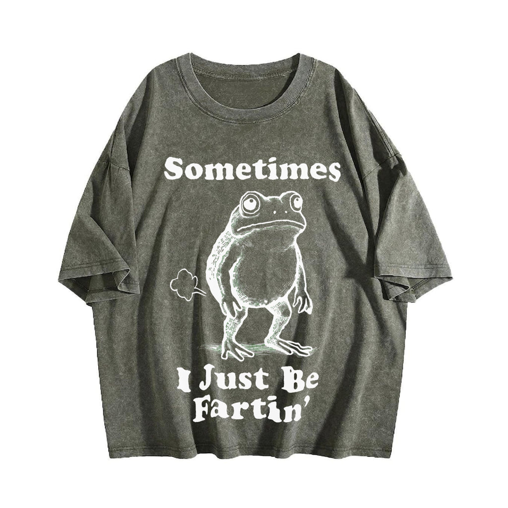 Sometimes I Just Be Fartin' Frog Vintage Washed T-Shirt product image 4