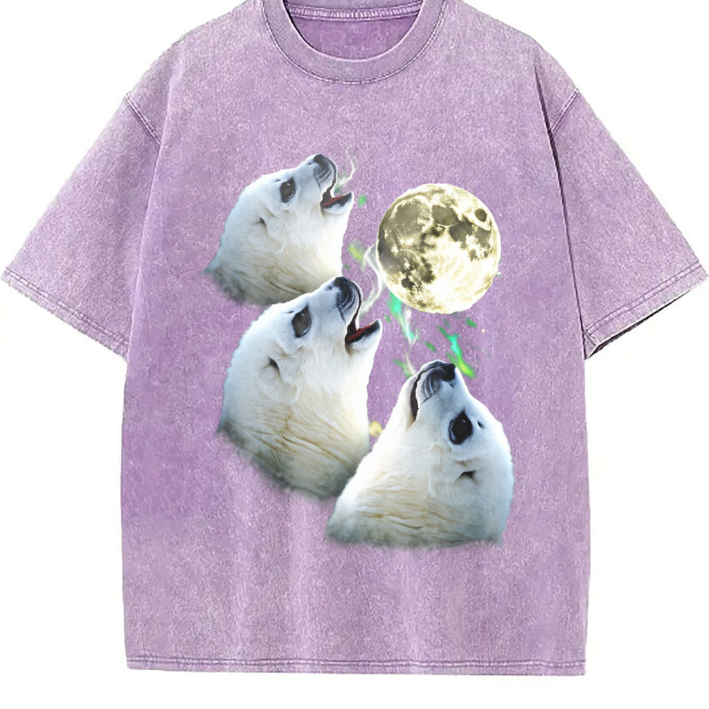 Baby Seal Moon Howling To 90s Vintage Washed T-Shirt product image 6