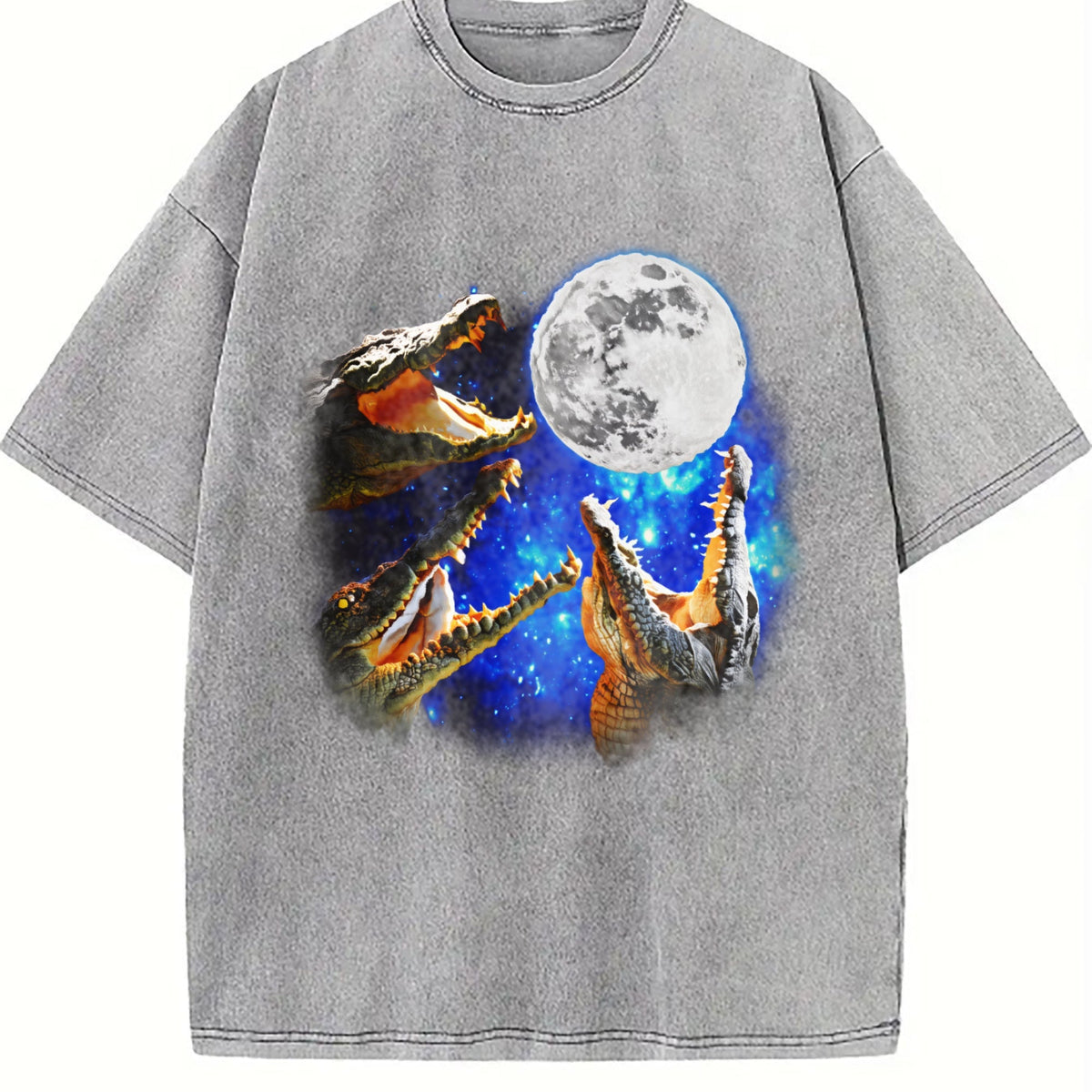 Three Crocodile Moon 90s Vintage Washed T-Shirt product image 5