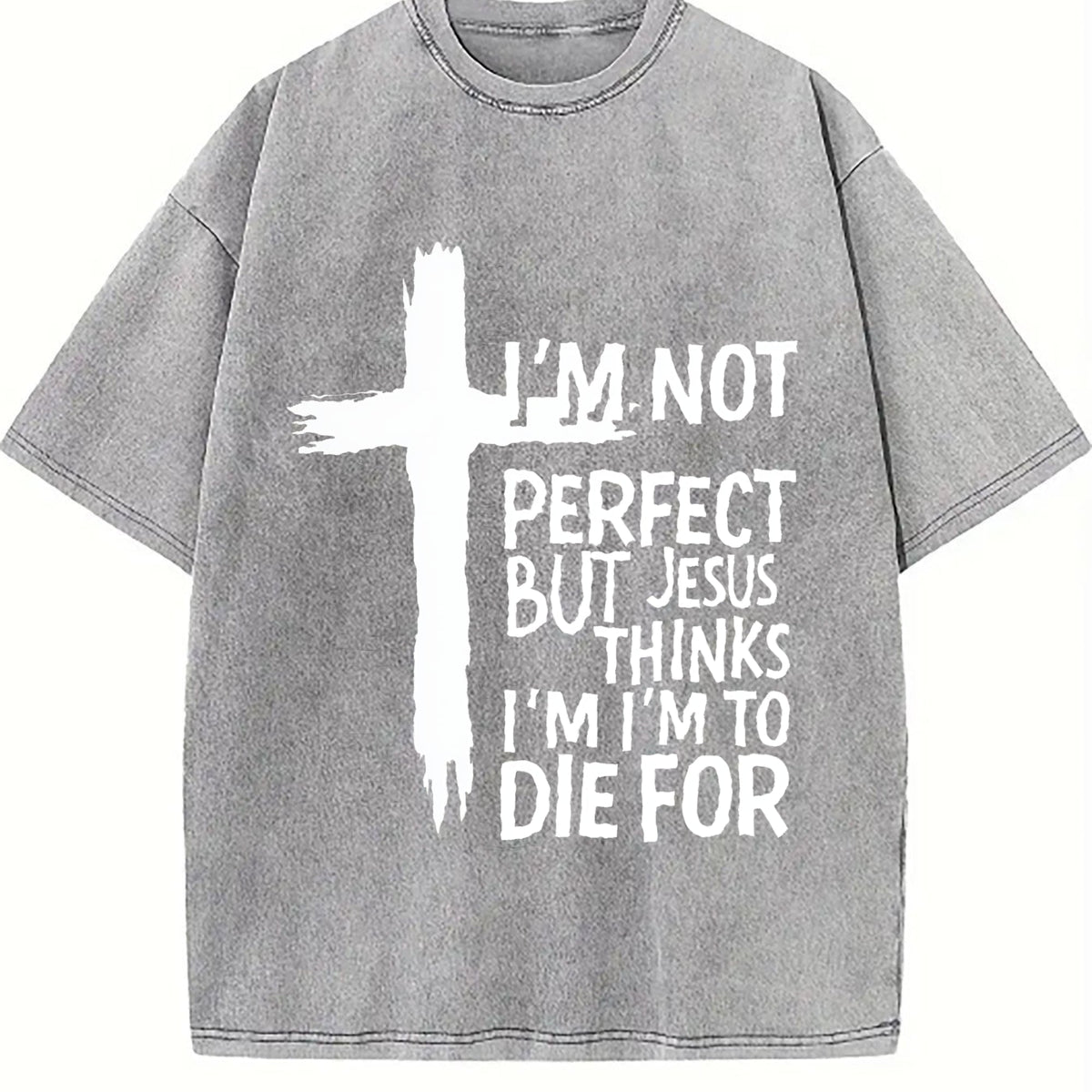100 Easter Cross & Letter Vintage Washed T-Shirt product image 5