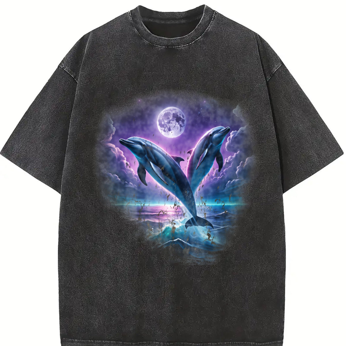 Two Dolfins Moon Vintage Washed T-Shirt product image 2