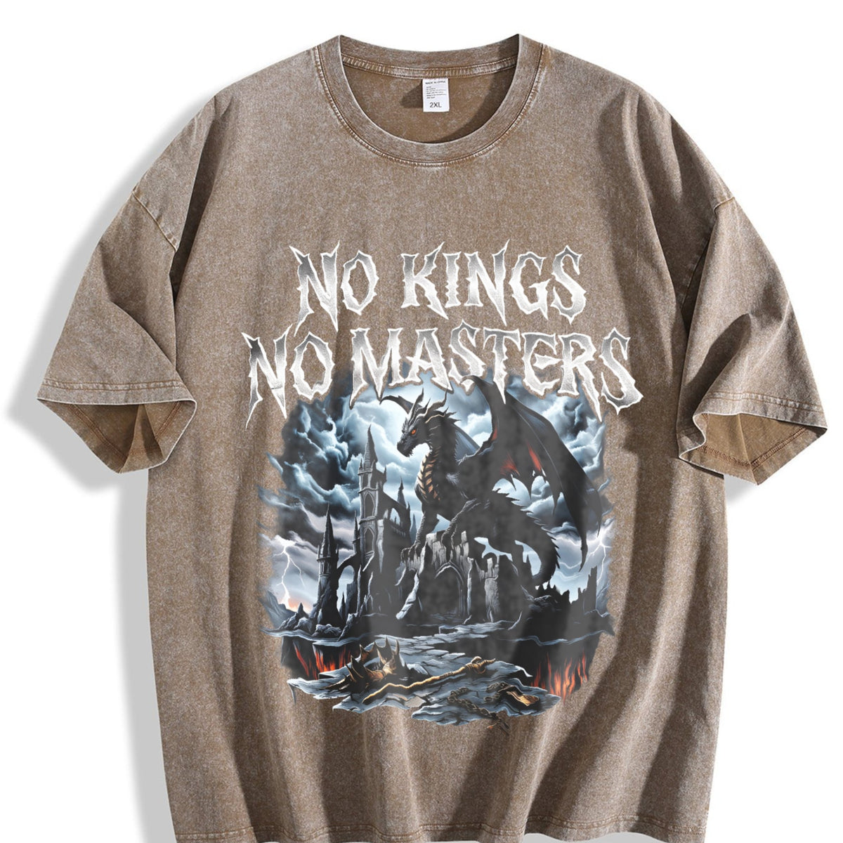 No Kings No Masters 90s Vintage Washed T-Shirt product image 3