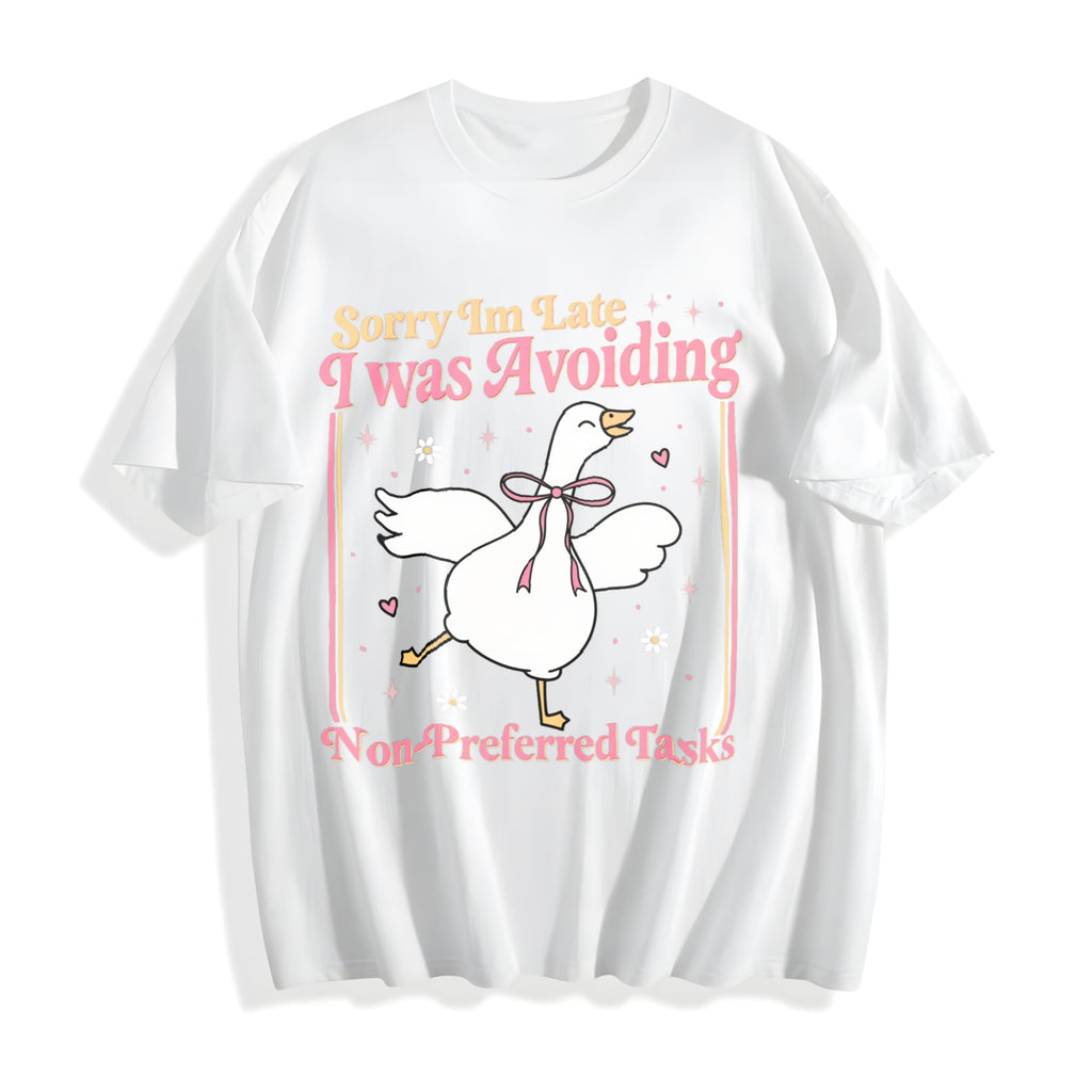 Sorry Im Late I Was Avoiding Non-preferred Tasks Cotton product image 2