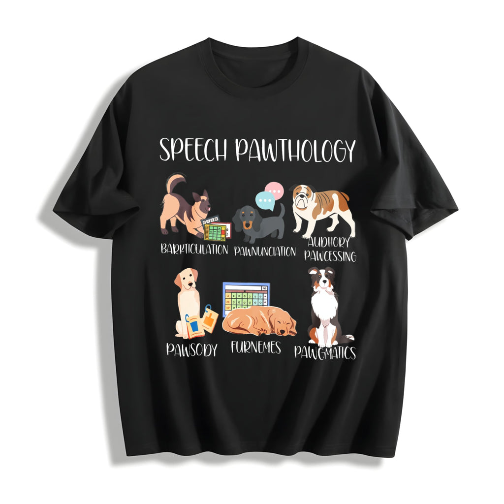 Speech Pathology Funny Dogs Cotton T-Shirt product image 1